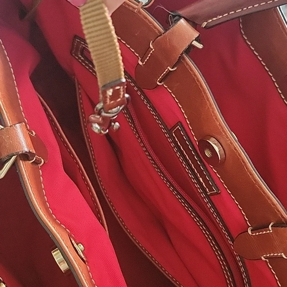 Dooney & Bourke White/Light Blue Lizard Satchel - Picture 8 of 17